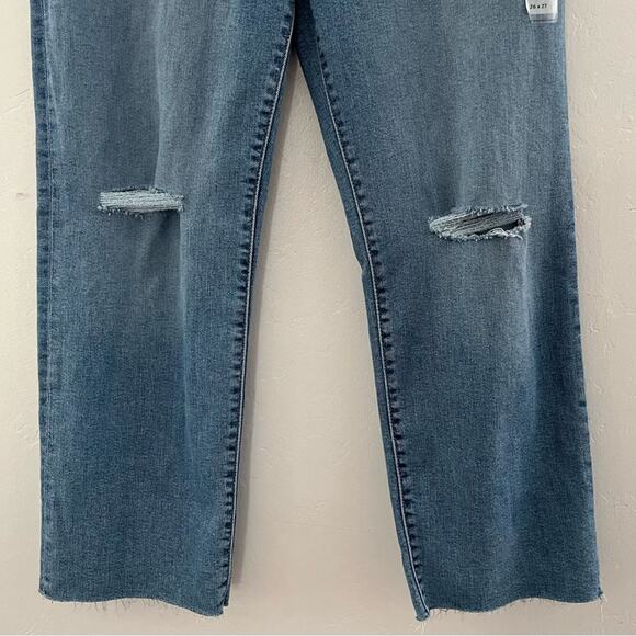 Levi's Ribcage Distressed Straight Ankle Jeans Super High Rise Denim Size 26 NWT - Picture 5 of 14